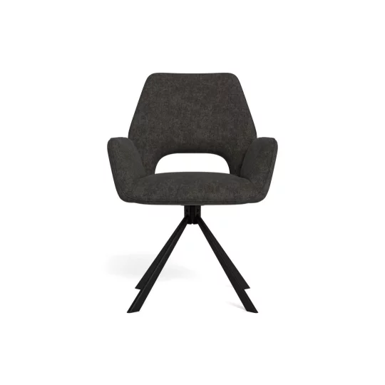 Krzesło tapicerowane z podłokietnikami ZANTE antracytowe - Zdjęcie 2
