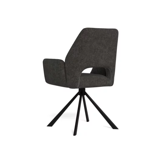 Krzesło tapicerowane z podłokietnikami ZANTE antracytowe - Zdjęcie 3