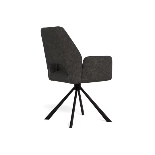 Krzesło tapicerowane z podłokietnikami ZANTE antracytowe - Zdjęcie 4