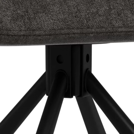 Krzesło tapicerowane z podłokietnikami ZANTE antracytowe - Zdjęcie 7