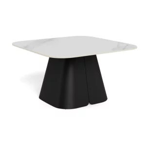 Stolik kawowy CETO 80 czarny/biały marmur