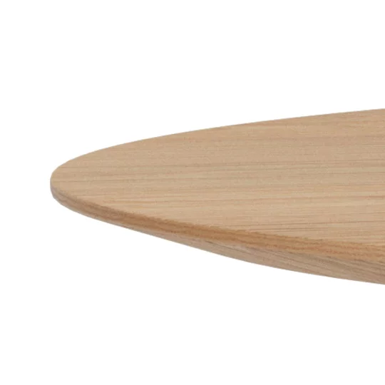 Stół okrągły RENO fi 120 okleina dębowa/beżowy - Zdjęcie 2