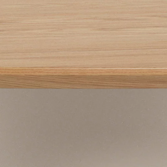 Stół okrągły RENO fi 120 okleina dębowa/beżowy - Zdjęcie 3