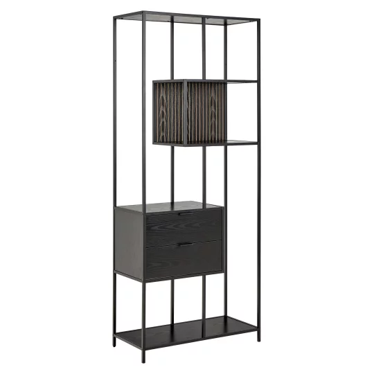 Regał z szufladami ZAKARIA 77x35 czarny