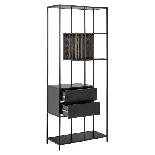 Regał z szufladami ZAKARIA 77x35 czarny - Zdjęcie 4