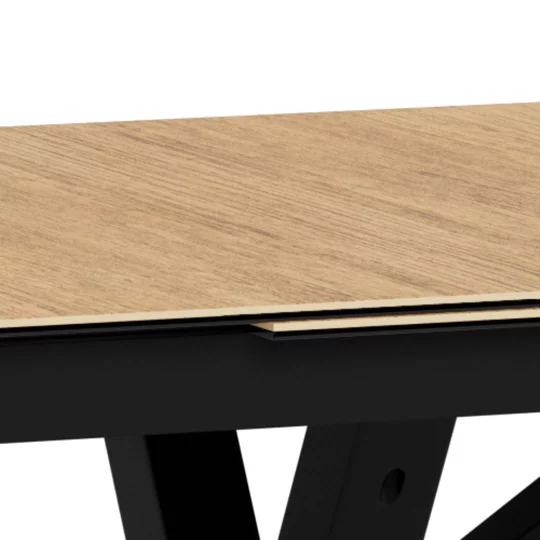 Stół rozkładany RITA 200/240x100 drewniany - czarna noga - Zdjęcie 6