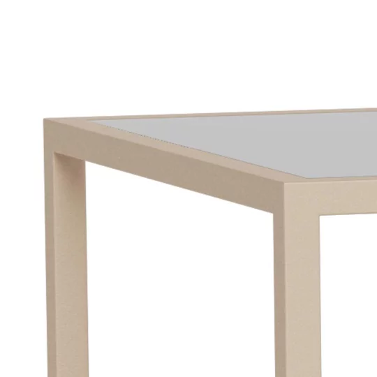 Podwójny stolik kawowy ZAKARIA 90x50 beżowy/szklany - Zdjęcie 6