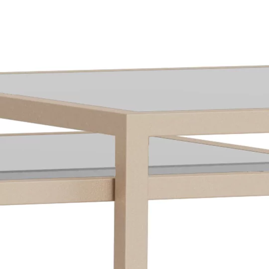 Podwójny stolik kawowy ZAKARIA 90x50 beżowy/szklany - Zdjęcie 7