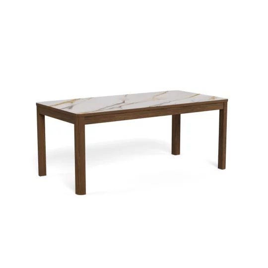 Stół prostokątny MONS 180x90 drewniany/marmur - Zdjęcie 3