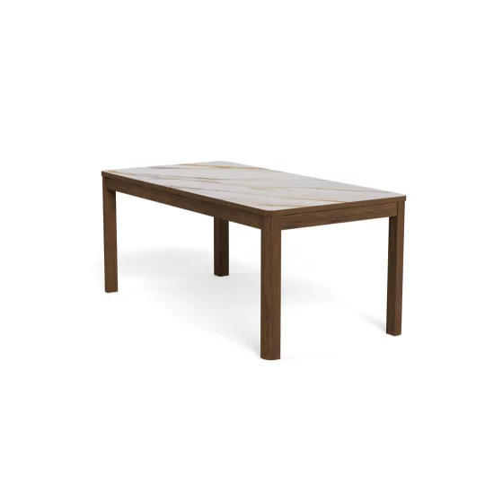 Stół prostokątny MONS 180x90 drewniany/marmur - Zdjęcie 4