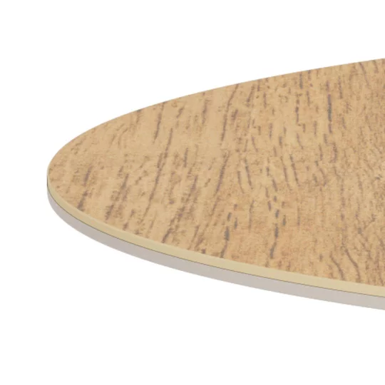 Stół okrągły RITA fi 119 beżowy/drewniany - Zdjęcie 3