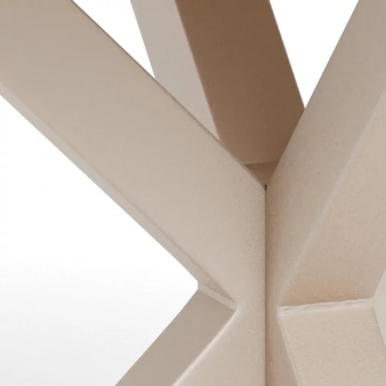 Stół okrągły RITA fi 119 beżowy/drewniany - Zdjęcie 5