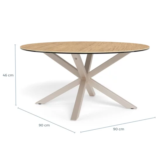 Stolik kawowy okrągły RITA fi 82 drewniany - Zdjęcie 6