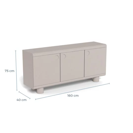 Komoda trzydrzwiowa KALT szara - Zdjęcie 10