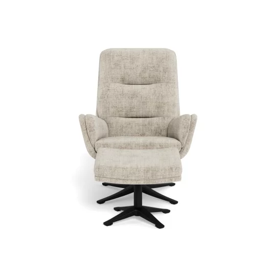 Fotel tapicerowany z podnóżkiem HELT beżowy - Zdjęcie 2