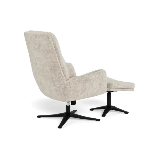 Fotel tapicerowany z podnóżkiem HELT beżowy - Zdjęcie 5