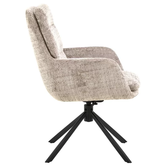 Krzesło tapicerowane obrotowe DUMI beżowe - Zdjęcie 5