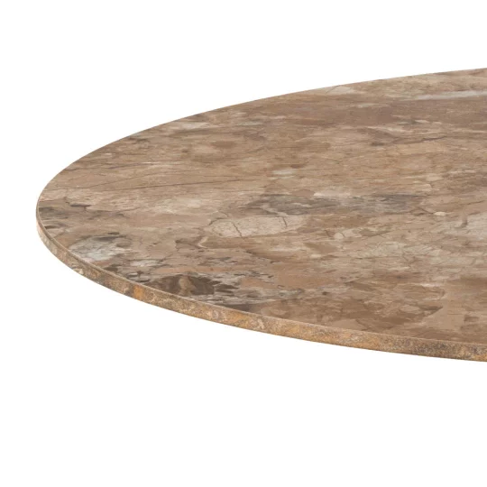 Stół okrągły LAURENT fi 90 brązowy marmur - Zdjęcie 2