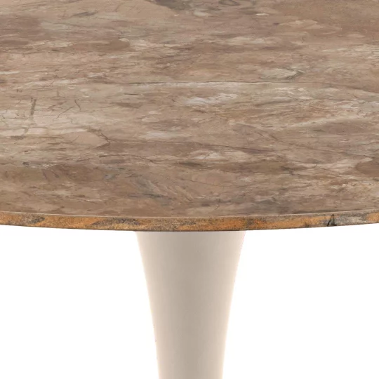 Stół okrągły LAURENT fi 90 brązowy marmur - Zdjęcie 3