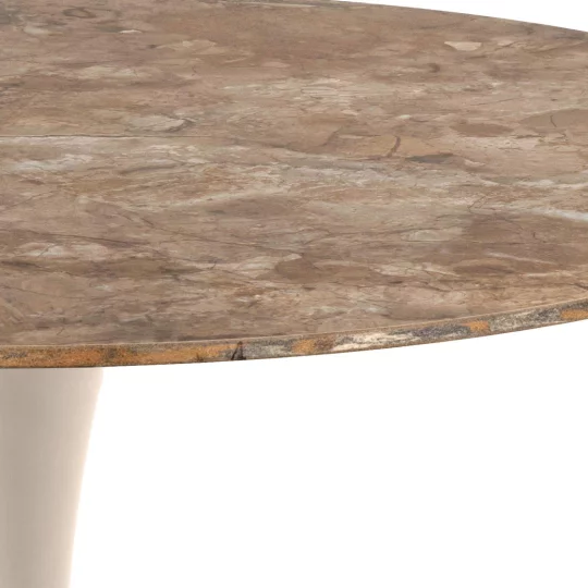 Stół okrągły LAURENT fi 90 brązowy marmur - Zdjęcie 4