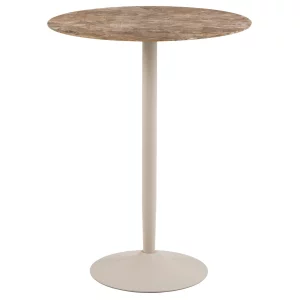 Stolik barowy LAURENT fi 80 brązowy marmur