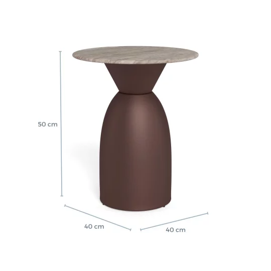 Stolik kawowy MONTREAL fi 40 brązowy/marmur - Zdjęcie 5