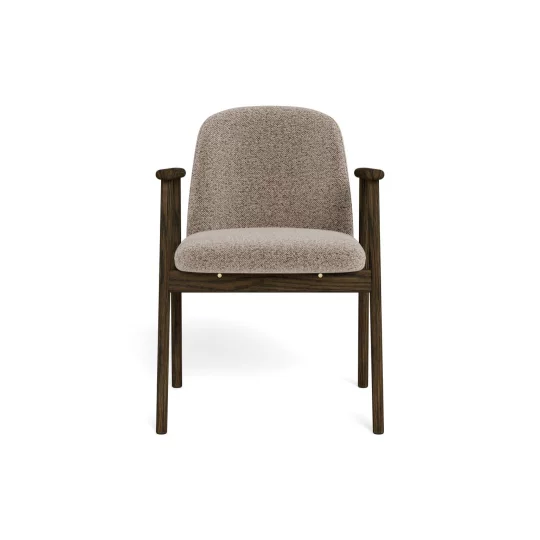 Krzesło tapicerowane ILIA beżowe/dąb dymiony - Zdjęcie 2