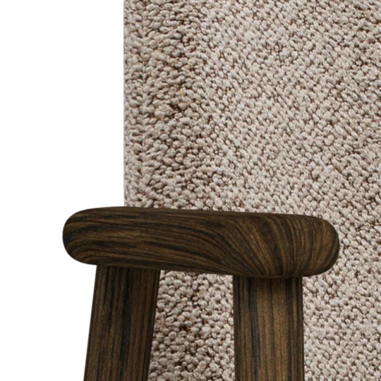 Krzesło tapicerowane ILIA beżowe/dąb dymiony - Zdjęcie 4