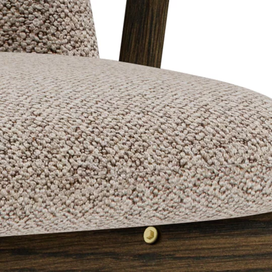 Krzesło tapicerowane ILIA beżowe/dąb dymiony - Zdjęcie 5