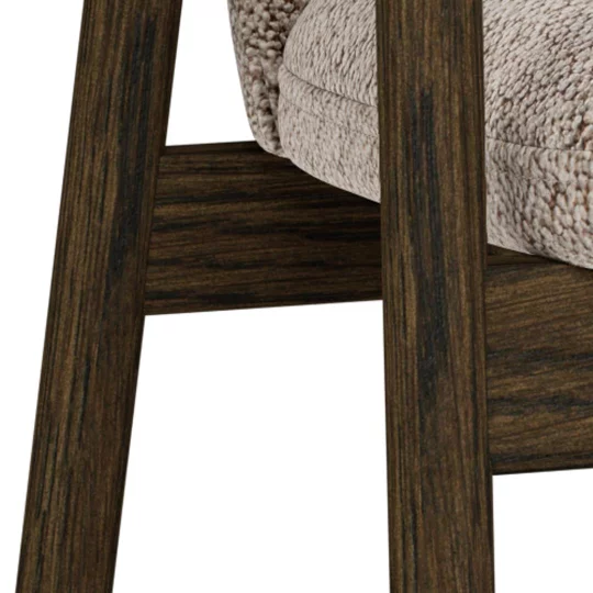 Krzesło tapicerowane ILIA beżowe/dąb dymiony - Zdjęcie 6