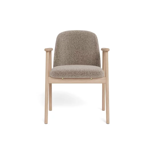 Krzesło tapicerowane ILIA beżowe/dębowe - Zdjęcie 2