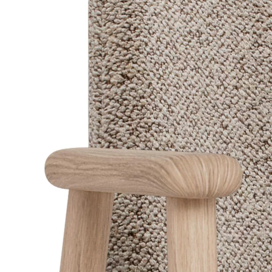 Krzesło tapicerowane ILIA beżowe/dębowe - Zdjęcie 4