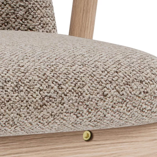 Krzesło tapicerowane ILIA beżowe/dębowe - Zdjęcie 5