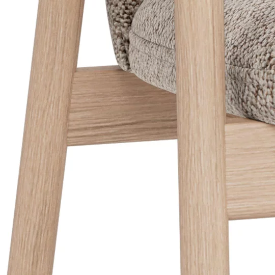 Krzesło tapicerowane ILIA beżowe/dębowe - Zdjęcie 6