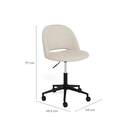 Krzesło biurowe tapicerowane KORT beżowe - Zdjęcie 9