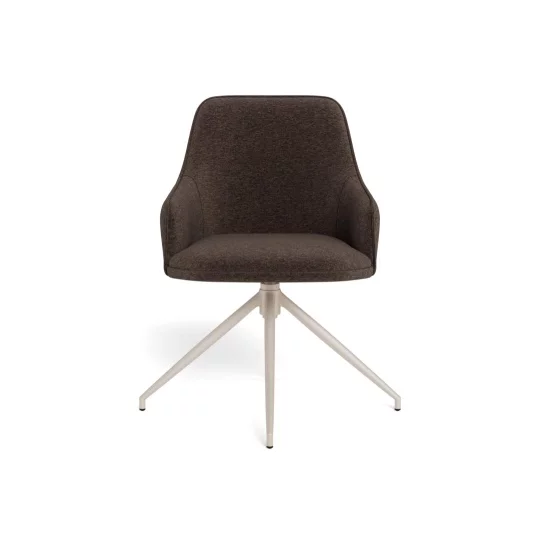 Krzesło tapicerowane obrotowe BRIX ciemnobrązowe - Zdjęcie 2