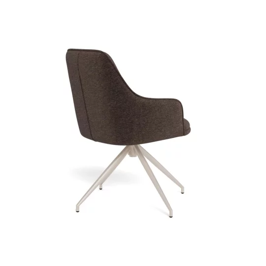 Krzesło tapicerowane obrotowe BRIX ciemnobrązowe - Zdjęcie 4