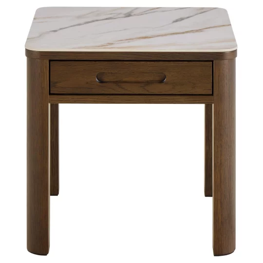 Stolik boczny MONS drewniany/marmur - Zdjęcie 2