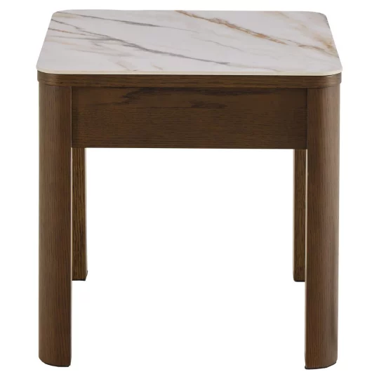 Stolik boczny MONS drewniany/marmur - Zdjęcie 3