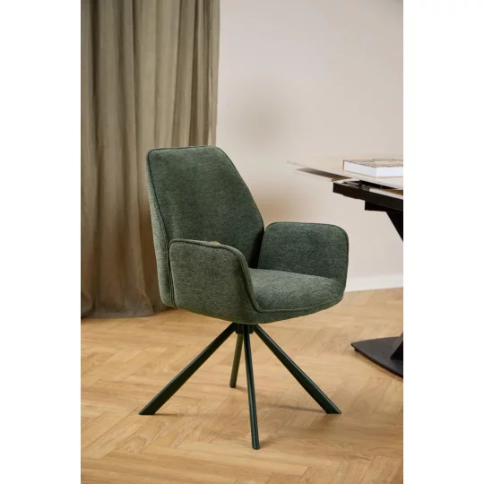 Krzesło tapicerowane z podłokietnikami ZANTE zielone - Zdjęcie 7