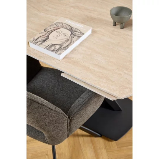 Krzesło tapicerowane z podłokietnikami ZANTE antracytowe - Zdjęcie 10