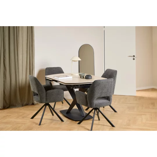 Krzesło tapicerowane z podłokietnikami ZANTE antracytowe - Zdjęcie 8