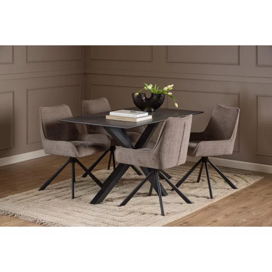 Krzesło tapicerowane BIZA brązowe - Zdjęcie 9