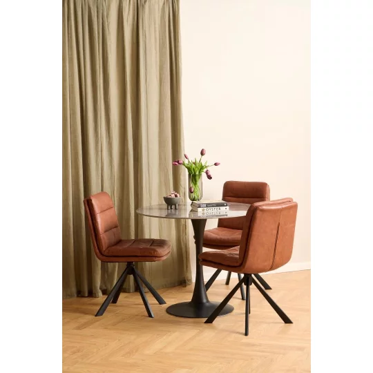 Krzesło z ekoskóry BRUNO brązowe - Zdjęcie 7