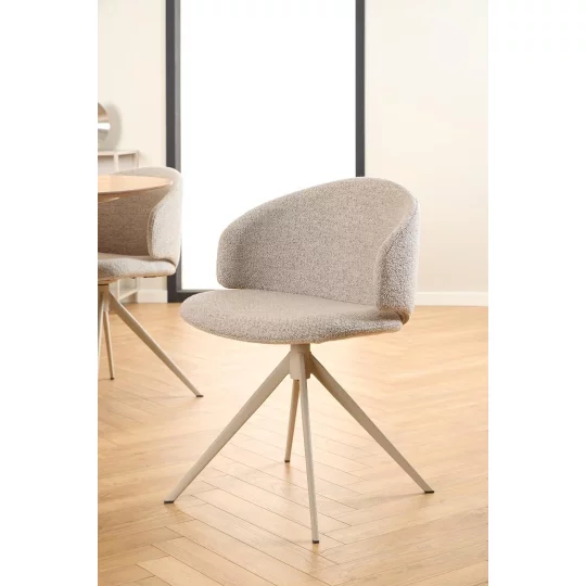 Krzesło tapicerowane ZANO jasnobrązowe - beżowe nogi - Zdjęcie 9