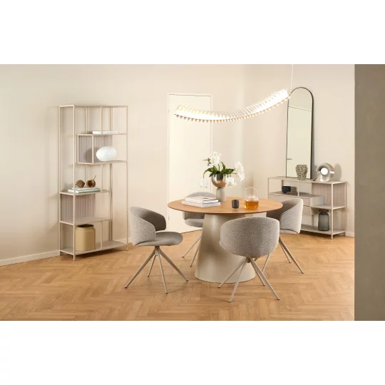 Krzesło tapicerowane ZANO jasnobrązowe - beżowe nogi - Zdjęcie 10