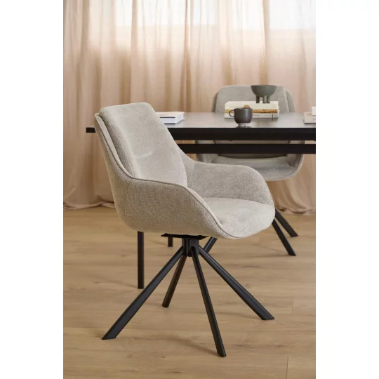 Krzesło tapicerowane ROCO szarobeżowe - Zdjęcie 7