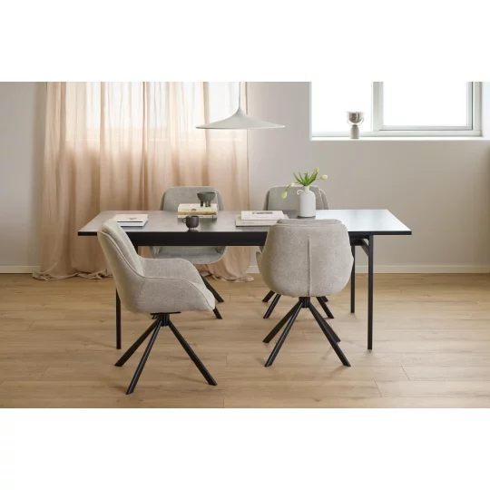 Krzesło tapicerowane ROCO szarobeżowe - Zdjęcie 8