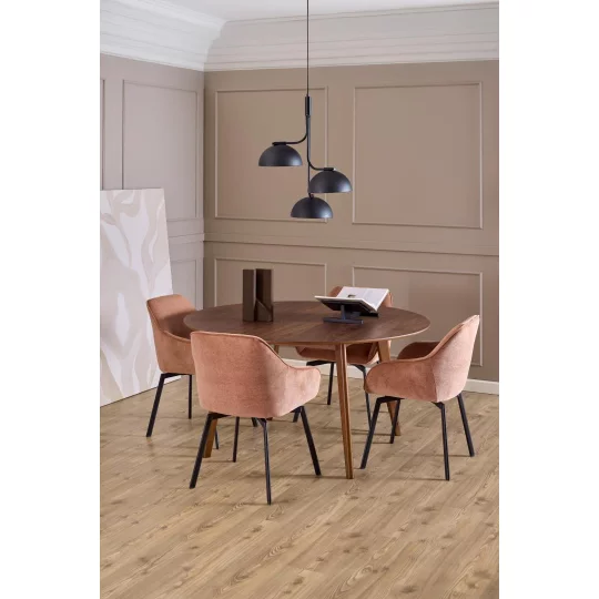 Krzesło tapicerowane z podłokietnikami ENZO brązowe - Zdjęcie 10