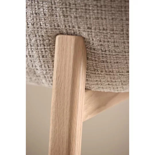 Krzesło tapicerowane DINO beżowe - drewniane nogi - Zdjęcie 7